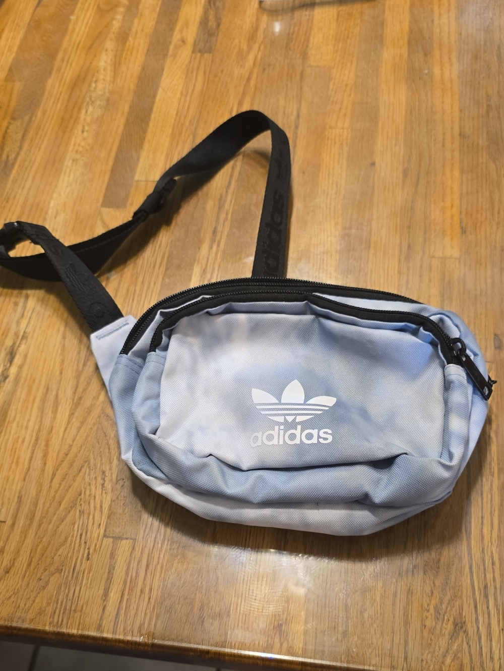 adidas Light Blue Trefoil Waist Pack with Black Strap